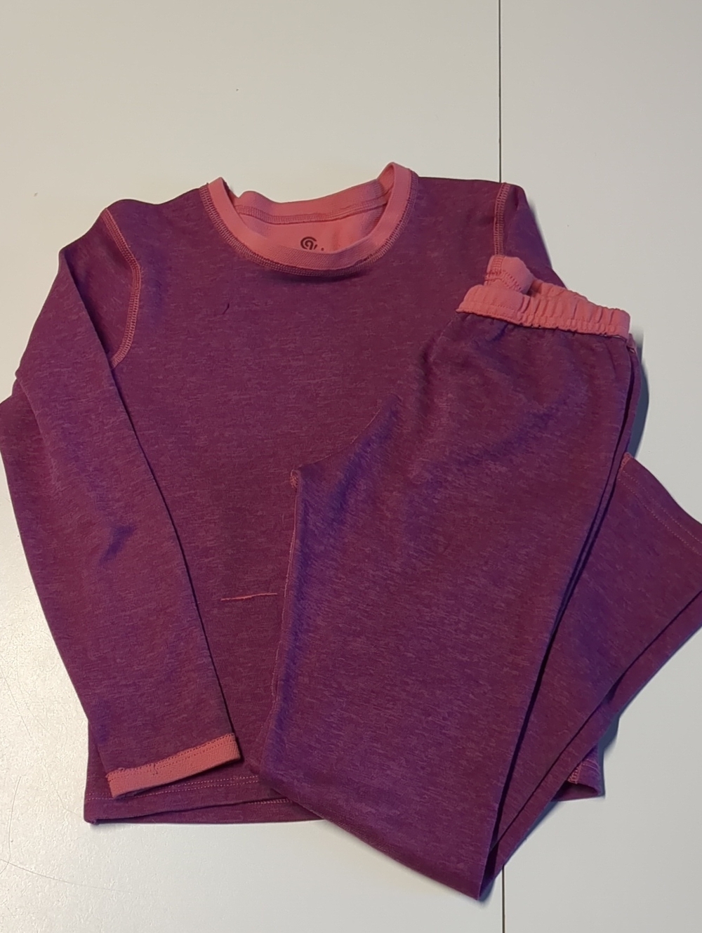 Champion Girls' Purple Long Sleeve Top and Base Layer with Salmon Trim
